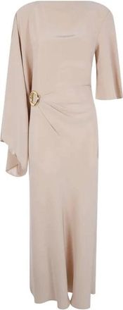 Joseph Joya Satin Twill Jurk - Dames - Casual kleedjes - Beige - S - Polyester - Kleedjes