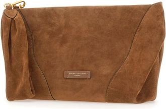 Gianni Chiarini Suria Maxi Clutch - Dames - Clutches - Bruin - ONE Size - Su&egrave;de - Tassen