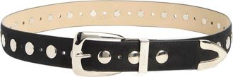 Steve Madden Studded Faux Suede Belt in Black/Silver at Nordstrom Rack, Size Large