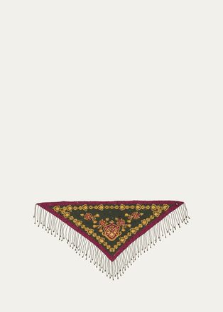 Etro Sequined Triangular Silk Scarf