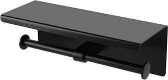 OEM Soporte De Pared De Acero Inoxidable Para Rollo De Papel Higi&eacute;nico Y Tel&eacute;fono M&oacute;vil (negro)