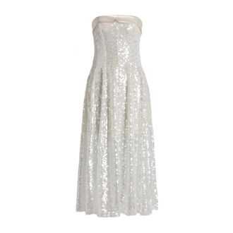 Alberta Ferretti Kleedjes, Dames, Wit, S, Alberta Ferretti Kleedjes Ivory