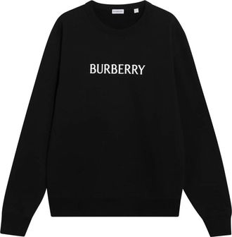 Burberry Logo Katoenen Sweatshirt - Heren - Sweatshirts - Zwart - S - Katoen - Hoodies & sweatvesten