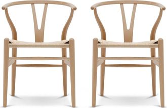 Carl Hansen & Søn CH24 Wishbone Chair, Buche geölt / Naturgeflecht (2er-Set)