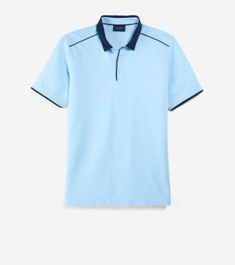 Cole Haan Mens Trafton Polo Shirt - Blue Size Small