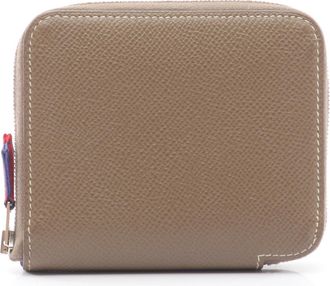 Herm&egrave;s Etoupe Gray Gray Epsom Leather Coin Purse/Coin Case (Pre-Owned)