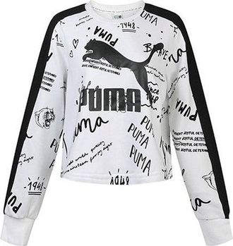 Puma (WMNS) PUMA Classics Logo Crew Aop Knit White 595214-52