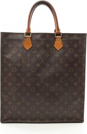 Louis Vuitton Brown Monogram Coated Canvas Leather Tote Bag (Pre-Owned)