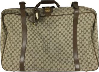 Gucci Beige Gg Supreme Leather Boston Bag (Pre-Owned)