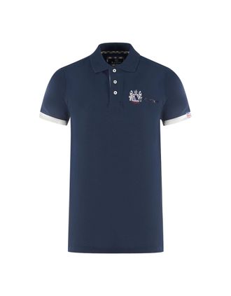 Aquascutum Mens Aquascutum London Aldis Navy Blue Polo Shirt - Size: 36