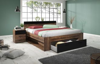 HOME AFFAIRE Stauraumbett »Beta, Breite 160 oder 180cm, moderne Bettanlage mit 2 Fächer« Bettgestell in zwei Grössen inklusive Bettschublade