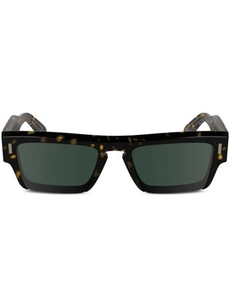 Calvin Klein rectangle-frame sunglasses - Brown