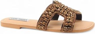 Steve Madden Zaira Slide - Dames - Sandalen - Bruin - 37 EU - Leer - Schoenen