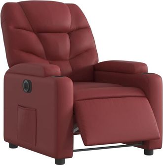 vidaXL Poltrona Reclinabile Elettrica Rosso Vino in Similpelle - Vidaxl
