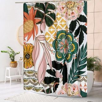 OEM Cortina De Ducha, Talla 2xl, Alto 270 Cm Ancho 180 Cm, Cortina Divisoria, Tela Para Cortina De Ducha, Cortina De Ba&ntilde;o Impermeable