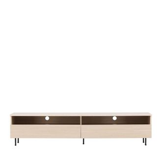 Meubles et Design Mueble de TV 2 cajones de madera L180cm - Madera blanca