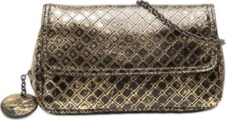 Bottega Veneta Pre-owned Bottega Veneta Metallic Calfskin Intrecciomirage Chain Flap Crossbody Ladies UO56XAQOMNDFHJ8A