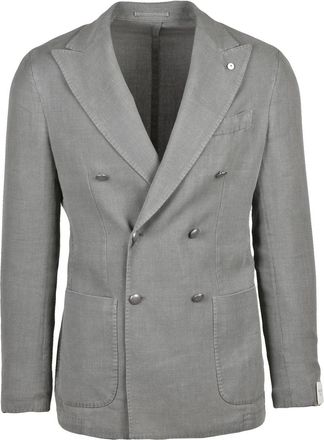 L.B.M. 1911 Sage Green Cotton Ramie Double-Breasted Jacket
