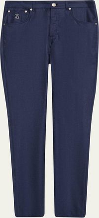 Brunello Cucinelli Mens Flannel Tapered Leg Five-Pocket Pants