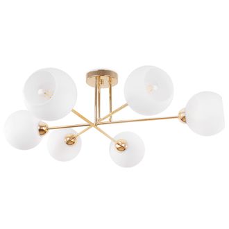 OEM L&aacute;mpara De Techo Asturia Oro 6 L&aacute;mpara Plana Blanca E27