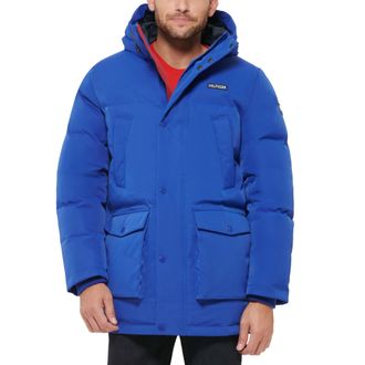 Tommy Hilfiger Mens Arctic Cloth Heavyweight Performance Parka, Atlantis Blue, L