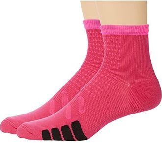 eurosock Bike Quarter Compression 2-Pack Crew Cut Socks Shoes Pink : LG (US Mens Shoe 9-11 - Womens Shoe 10-12), Nylon
