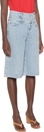 Stine Goya Logoed Loop Jorts - Dames - Denim shorts - Blauw - W24 - Katoen - Korte Broeken