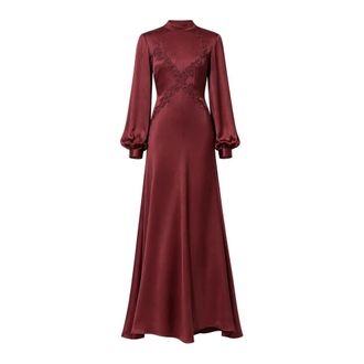 Twinset Vestido largo de sat&eacute;n - Dresses - Mujer - Rojo - L