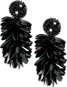 Simitri Petal Fringe Earrings in Black at Nordstrom