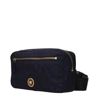 Versace Mens Blue Fabric Backpack
