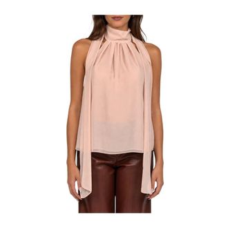 Patrizia Pepe Vloeiend Viscose Cr&ecirc;pe Blouse - Dames - Blouses & Shirts - Roze - Maat: M Viscose