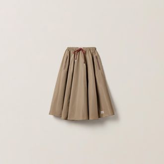 Miu Miu Technical Fabric Skirt, Woman, Clay Grey, Size 36