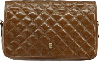 Bally Vintage Chain Quilted Patent Leather Patent_Leather Shoulder Bag Bag (Pre-Owned)