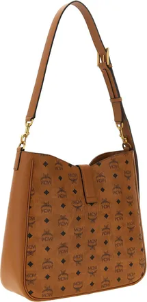 MCM Tracy Canvas Shoulder Bag - Tan