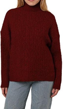 Cyrus Turtleneck Oversize Sweater in Red Mahogany at Nordstrom Rack, Size X-Small