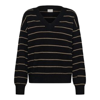 Kaffe V-hals gebreid - Dames - V-hals truien - Zwart - 2XL - Truien & Vesten