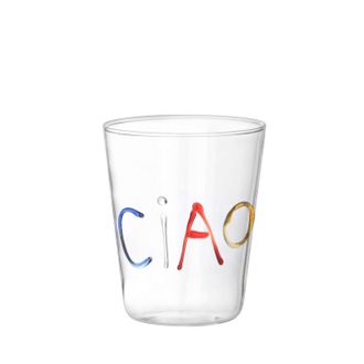 KASANOVA Bicchiere scritta Ciao in vetro borosilicato, da 380 ml