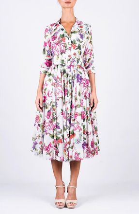 Samantha Sung A-Line Midi Aster Shirtdress in Gallerie Summer at Nordstrom, Size 6