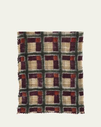 Faliero Sarti Moro Geometric Scarf with Hand-Painted Effect