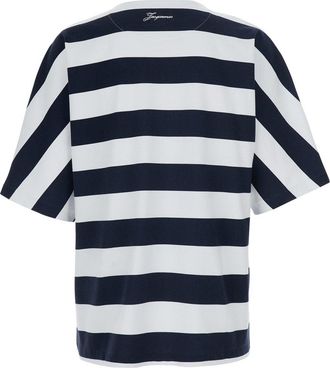 Jacquemus Striped Cotton T-Shirt - Navy