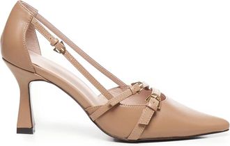 Coccinelle Schoenen, Dames, Beige, 40 EU, Beige Sandalen met Plectrum Gespen