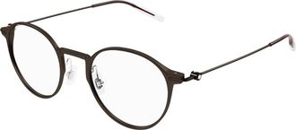Montblanc Hyperlight Ronde Optische Montuur - Heren - Brillen - Bruin - 49 MM - Accessoires