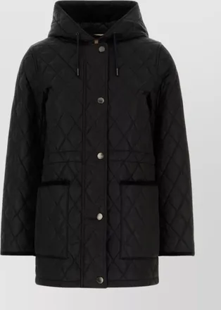 Burberry diamond quilted hooded long length jacket