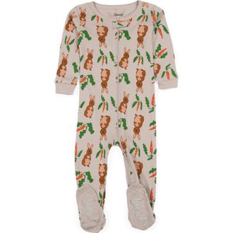 Leveret Footed Cotton Easter Matching Family Pajamas, Bunny Prints in Rabbit at Nordstrom, Size 18-24M