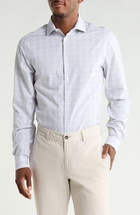 Calvin Klein Check Slim Fit Cotton Button-Up Shirt in Steel at Nordstrom Rack, Size 16.5 - 32/33