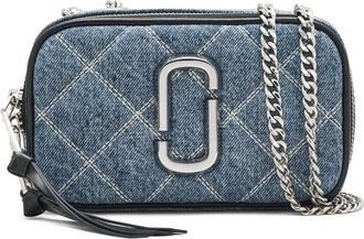 Marc Jacobs Borsa The Quilted Denim Chain Snapshot - Blu
