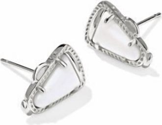 Kendra Scott Womens Cheer Stud Earrings In Silver White Mother Of Pearl