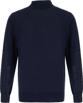 KANGRA Turtleneck trui van wol - Heren - Coltruien - Blauw - M - Wol - Truien & Vesten