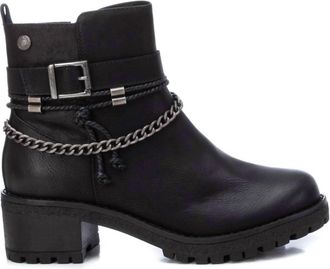 Xti Womens Side Zipper Booties In Black