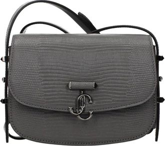 Jimmy Choo London Borsa a tracolla in pelle goffrata con chiusura logo a incastro - - Bags - Donna - Grigio - ONE SIZE